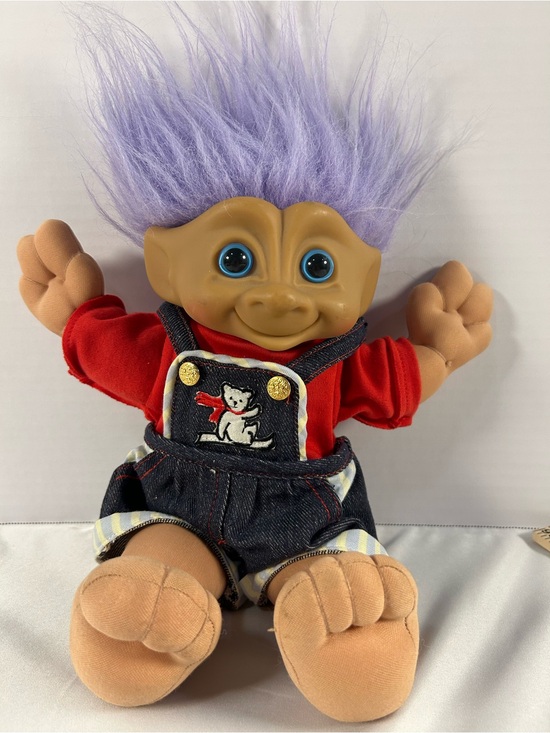 Ace Novelty Other - 1991 Vintage Novelty TreasureTrolls with Purple Hair Blue‎ Eyes Overalls